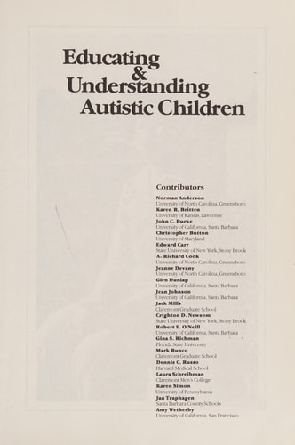 Educating and Understanding Autistic Children