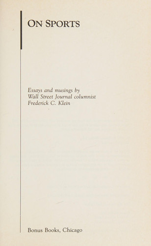 On Sports: Essays and Musings
