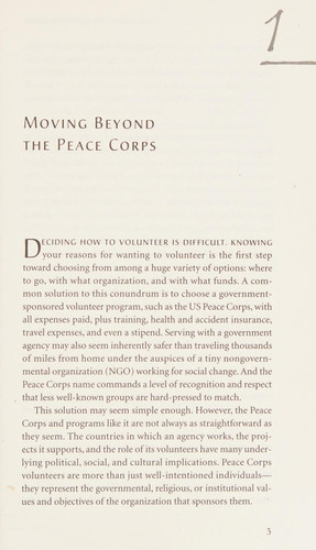 Alternatives to the Peace Corps A Guide to Global Volunteer Opportunities
