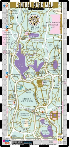 Streetwise Central Park Map - Laminated Pocket Map of Central Park, New York - Folding wallet size map for travel
