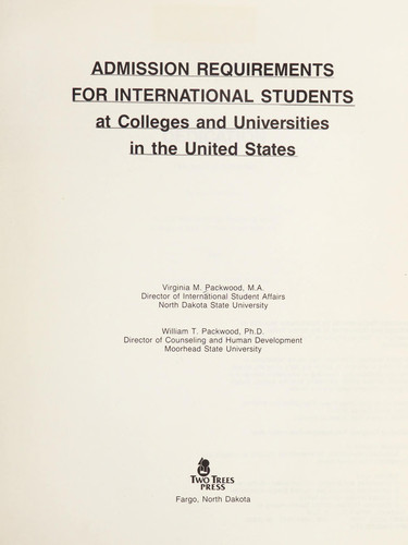 Admission Requirements for International Students at Colleges and Universities in the United States