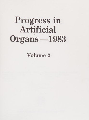 Progress in Artificial Organs--1983