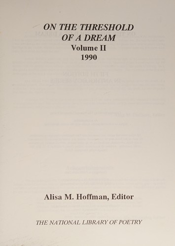 On the Threshold of a Dream Volume 2