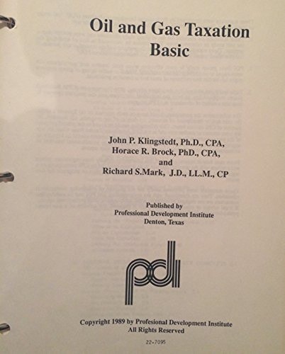 Oil and Gas Taxation, 1989
