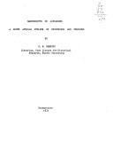 Manuscripts in Libraries A South African Outline of Procedures and Problems, by J. M. Berning