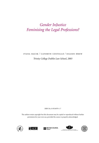 Gender Injustice Feminising the Legal Professions?