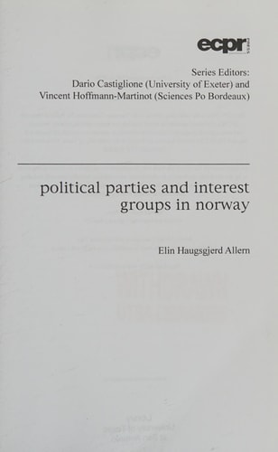 Political Parties and Interest Groups in Norway