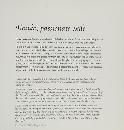 Hanka, Passionate Exile