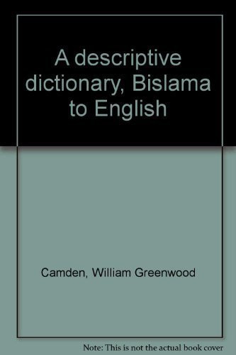 A Descriptive Dictionary, Bislama to English