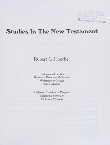 Studies in the New Testament