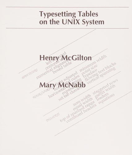 Typesetting Tables on the UNIX System