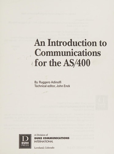 An Introduction to Communications for the AS/400