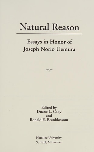 Natural Reason Essays in Honor of Joseph Norio Uemura