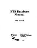 ETE database manual