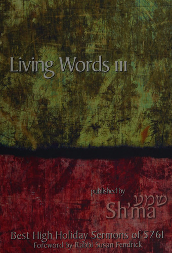 Living Words Best High Holiday Sermons of 5761