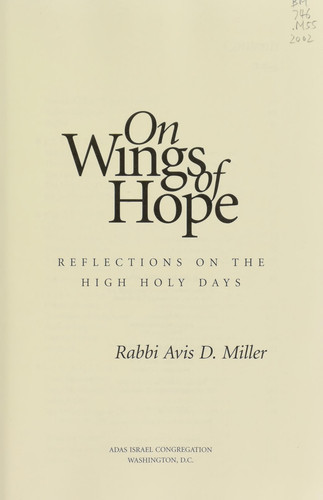 On Wings of Hope Reflections on the High Holy Days