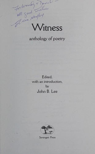 Witness Anthology of Poetry