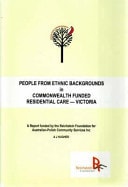 People from Ethnic Backgrounds in Commonwealth Funded Residential Care, Victoria
