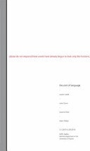 The End of Language