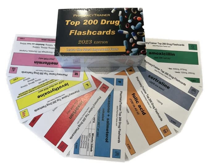 PharmacyTrainer Top 200 Drug Flashcards 2021 Edition