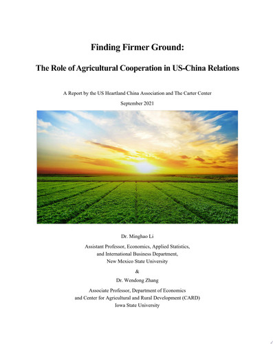 Finding Firmer Ground: The Role of Agricultural Cooperation in US-China Relations