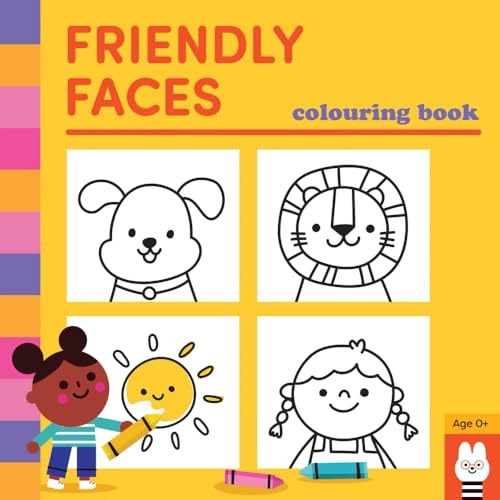 Friendly Faces Colouring Book: Super Cute Preschool Activity Book
