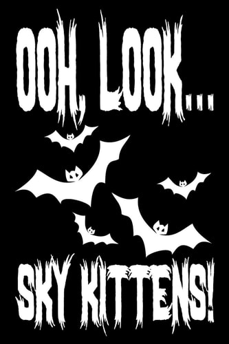 Ooh Look... Sky Kittens 6x9 120pp Lined Notebook for Horror Fans & Bat Lovers