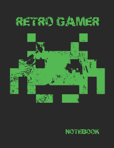 Retro Gamer Notebook Gift for Gamers, 8. 5 X 11 120 Pages White College Lined Note Paper Ideal for Students