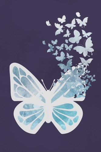 Journal Beautiful, Blue Butterfly Journal for Women - 6x9 Lined Diary Notebook
