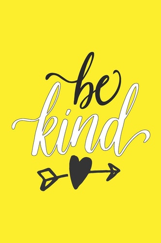 Be Kind Beautiful Yellow Journal with Inspirational Quote 6 X 9 120 Pages