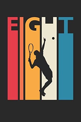 Tennis Notebook for 8 Year Old Boys and Girls - Vintage Tennis Journal - 8th Birthday Gift for Tennis Player Diary Medium College-Ruled Journey Diary, 110 Page, Lined, 6x9