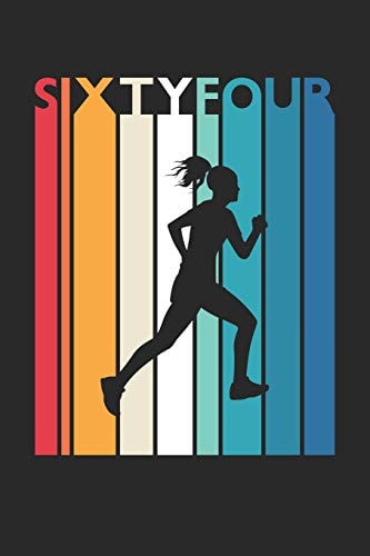 Running Notebook for 64 Year Old Women and Men - Vintage Running Journal - 64th Birthday Gift for Runner Diary Medium College-Ruled Journey Diary, 110 Page, Lined, 6x9