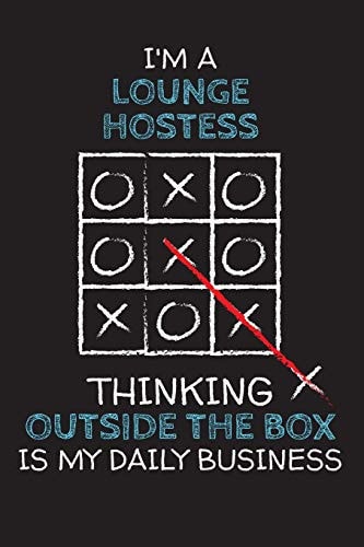 I'm a LOUNGE HOSTESS Thinking Outside the Box - Blank Dotted Job Customized Notebook. Funny Profession Accessories. Office Supplies, Work Colleague Leaving Gift, Co-Worker, Boss, Anniversary, Retirement, Birthday & Christmas Gift