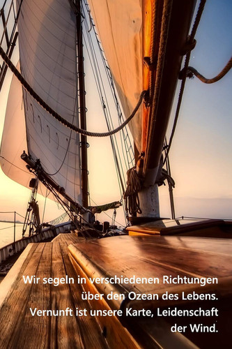 Wir Segeln in Verschiedenen Richtungen über Den Ozean des Lebens. Vernunft Ist Unsere Karte, Leidenschaft der Wind Segellogbuch Für Segelyachten und Charter