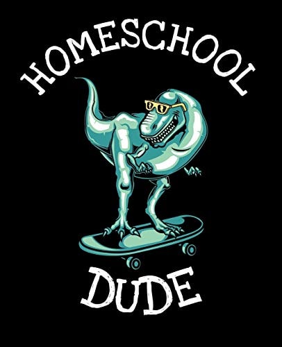 Homeschool Dude Dinosaur Notebook for Boys - 7. 5 X 9. 25 in (19. 05 X 23. 5 Cm) 100 Pages Wide Ruled Composition Notebook