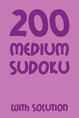 200 Medium Sudoku with Solution Puzzle Book, 2 Puzzles Each Page, 9x9