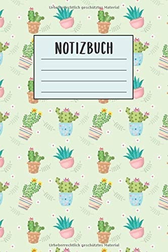Notizbuch Kaktus Notizbuch 6x9 Liniert