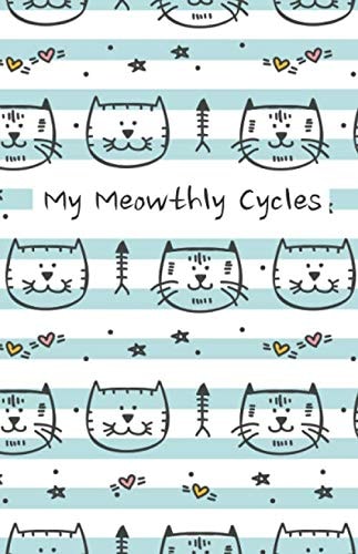 My Meowthly Cycles Striped Kitty Cat - Period Tracker - Tips and Tricks to Help with PMS Symptoms - 4 Year Monthly Calendar Log Book