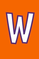 W Monogram Journal Composition Notebook Or Diary. Orange with White/Purple Alphabet Letter - 6 X 9 110 College Ruled Blank Lined Pages with Space for Date