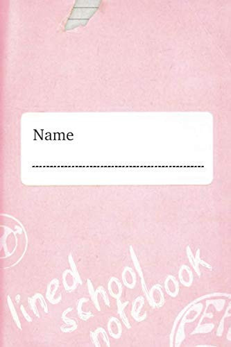 Lined School Notebook Cool Pink Notebook with Space for Your Name (6 X 9 Inches)