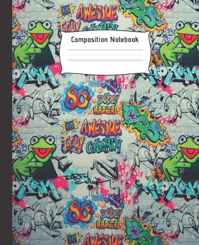 Composition Notebook Wide Ruled Line Paper Notebook - Perfect Size for Your Backpack - College Ruled Paper - High Quality Paper - Multipurpose School Workbook for Teens Or Kids Students - Graffiti Design.
