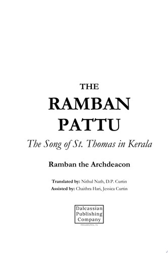 The Ramban Pattu: the song of St. Thomas in Kerala