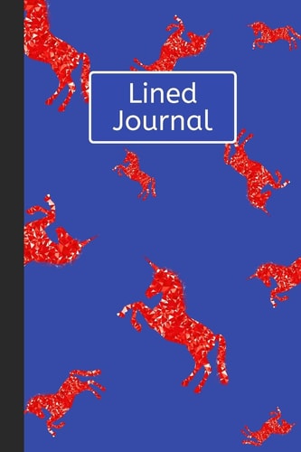 Lined Journal Red Unicorns: 120 Page Lined Paperback Notebook - 6 X9 (15. 2 X 22. 9 Cm)