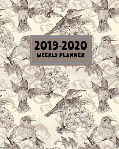2019-2020 Weekly Planner Beautiful Vintage Hummingbirds Design