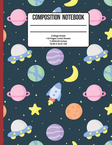 Composition Notebook College Ruled Alien Galaxy 110 Pages