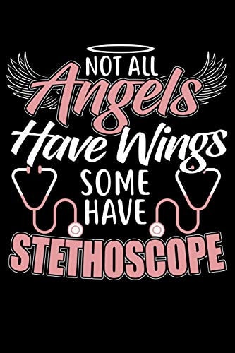 Not All Angels Have Wings Some Have Stethoscope 120 Seiten (6x9 Zoll) Punktraster Notizbuch Für Jesus Freunde I Christ Dot Grid Pünktchen Schreibheft I Krankenschwester Tagebuch Gepunktete Seiten I Ärztin Notizheft Punktkariert