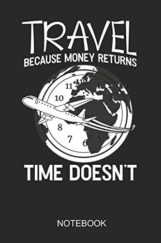 Travel Because Money Returns Time Doesn't Notebook 6x9 110 Pages Dot-Grid Travel Journal for Travellers