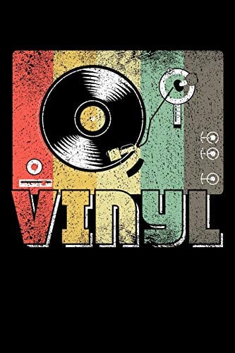 Vinyl 120 Seiten (6x9 Zoll) Notizbuch Kariert Für Schallplatte Freunde I Vinyl Kariertes Notizheft I DJ Notizblock I Plattenspieler Notizplaner
