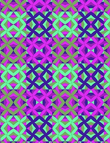 Cornell Notes Notebook Abstract X/Blue Green Purple - Large 8.5"x11" - 140 Page - Cornell Note Taking System for Students - College-Ruled - Softbound - Glossy Cover