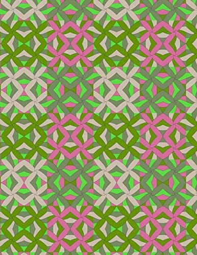 Cornell Notes Notebook Abstract X/Pink Grey Green - Large 8.5"x11" - 140 Page - Cornell Note Taking System for Students - College-Ruled - Softbound - Glossy Cover
